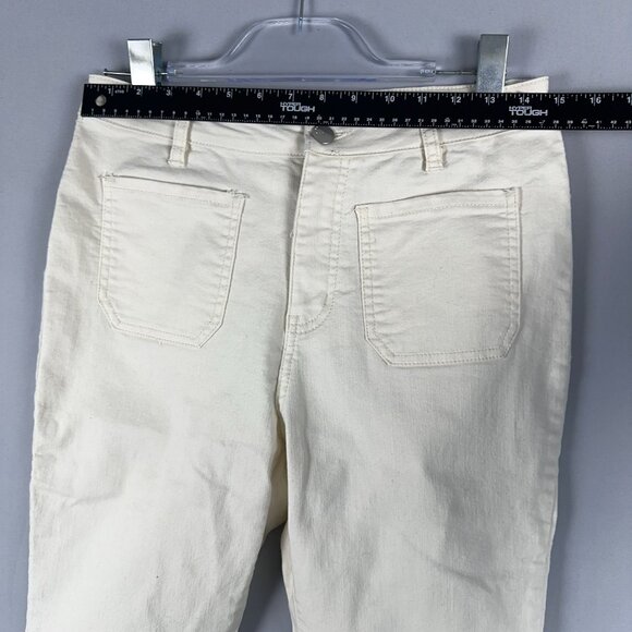 D Jeans Capri Womens Size 8 Mid Rise Light Wash Stretch Off White - Picture 5 of 10